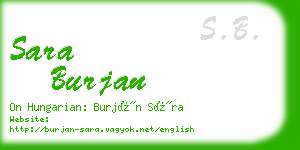 sara burjan business card